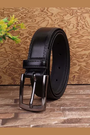 Mast & Harbour Men Black Textured Formal Belt