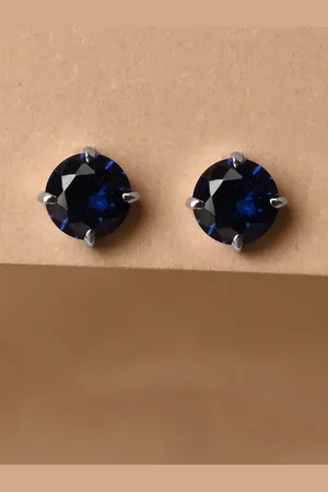 CLARA Rhodium-Plated Sterling Silver Cubic Zirconia Contemporary Stud Earrings