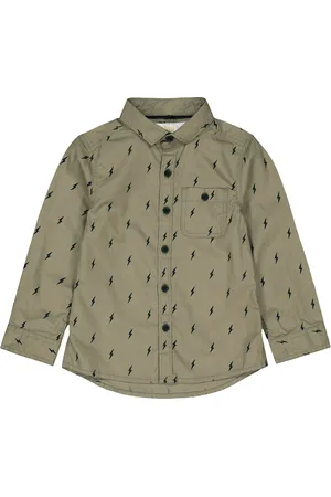 Mothercare Boys Khaki Regular Fit Printed Casual Shirt