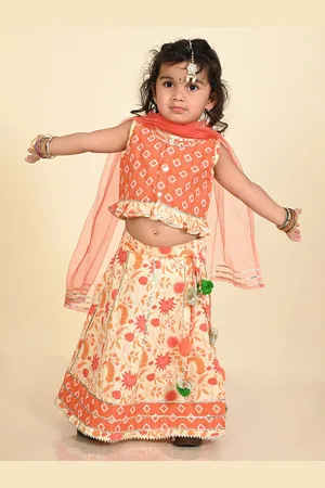 LIL PITAARA Girls Printed Ready to Wear Lehenga & Blouse With Dupatta