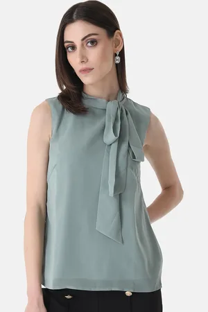 Kazo Tie-Up Neck Sleeveless Regular Top