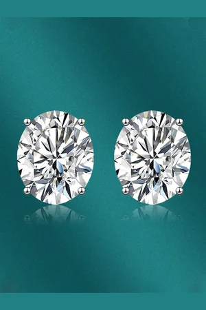 Designs & You Silver-Plated Oval Studs Earrings