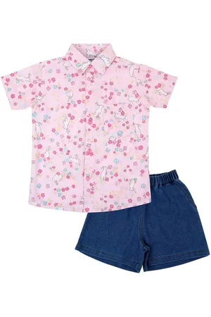 Superminis Boys Printed Pure Cotton Shirt With Shorts