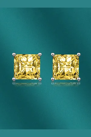 Designs & You Silver-Plated Square Studs Earrings