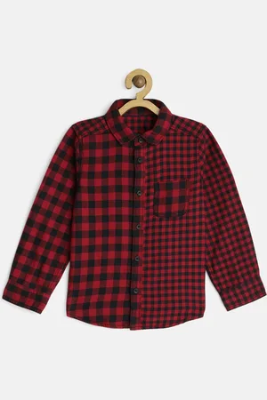 Mothercare Boys Red & Black Regular Fit Checked Casual Shirt