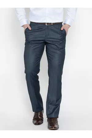 Buy Men Cream Solid Slim Fit Trousers Online  892015  Van Heusen