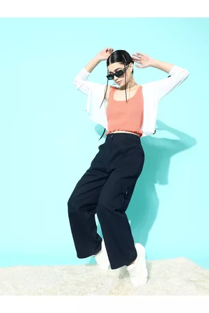 Berrylush Women Relaxed Straight Leg High-Rise Cotton Cargos Trousers