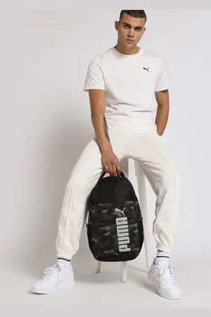 PUMA Unisex Black & Grey Brand Logo Backpack