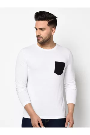 GLITO Men Round Neck Cotton Pocket T-shirt
