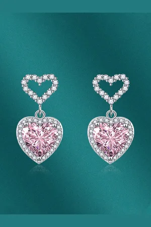 Designs & You Silver-Plated Heart Shaped Drop Earrings