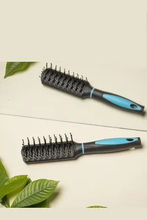 Jewelz Vented Hair Brush for Thick Hair - Black & Blue