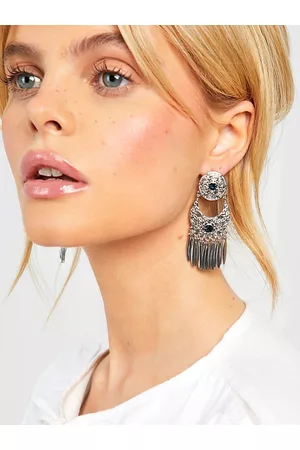 Boohoo Stone Studded Circular Shaped Drop Earrings