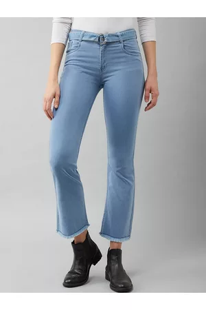 Miss Chase Women Blue Bootcut High-Rise Clean Look Stretchable Jeans