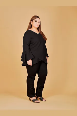 Curvy Lane Plus Size V-Neck Bell Sleeve Top