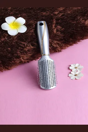 Jewelz Paddle Hair Brush for No Hair Breakage - Silver