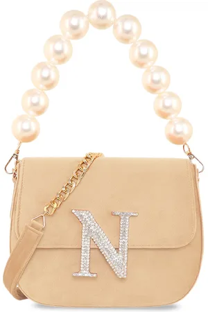 ESBEDA Suede Structured Sling Bag With Embellished Detail