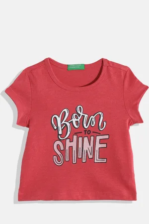 Benetton Girls Typography Printed T-shirt