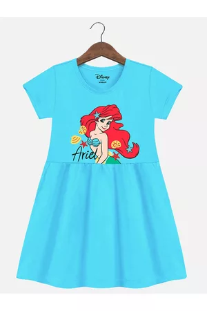 YK Girls Ariel Printed Cotton A-Line Dress