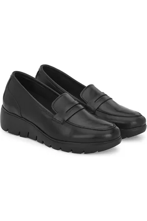 Delize Women Heeled Memory Foam Lightweight Leather Loafers