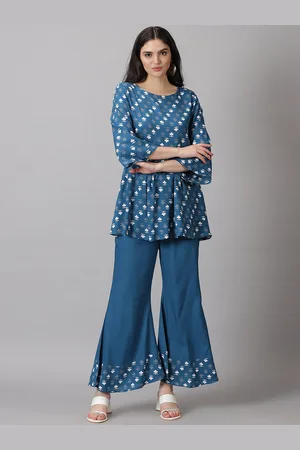 DRESSAR Ethnic Motifs Printed Bell Sleeves Kurti with Palazzos