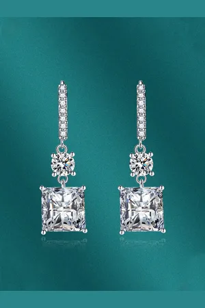 Designs & You Silver-Plated Square Drop Earrings