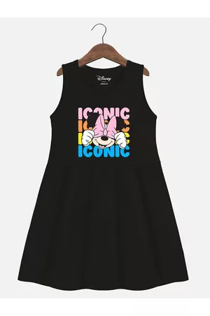 YK Girls Minnie Mouse Printed Cotton A-Line Dress