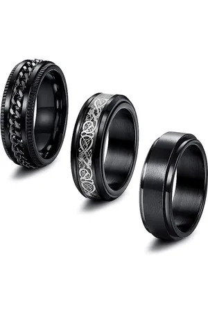 Meenaz Unisex Set Of 3 Finger Rings