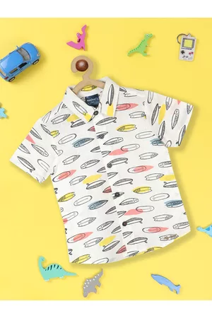 Nauti Nati Boys Standard Conversational Printed Pure Cotton Casual Shirt