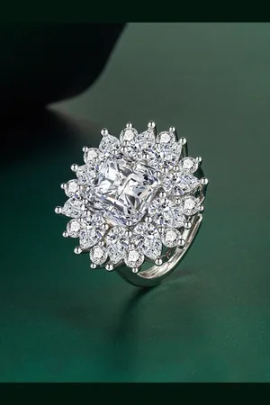 Designs & You Silver-Plated Brass CZ-Studded Finger Ring