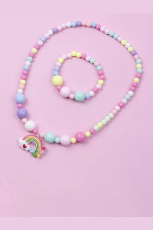EL REGALO Beaded Rainbow Necklace & Bracelet Set