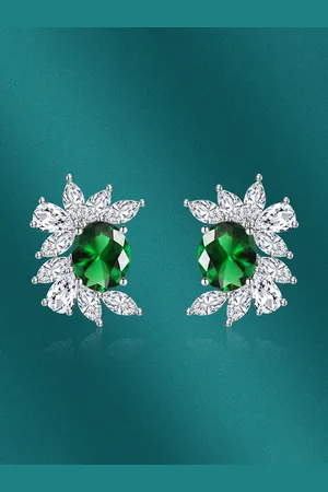 Designs & You Silver-Plated CZ-Studded Stud Earrings