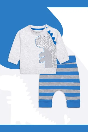 Mothercare Boys Blue & Grey Printed T-shirt with Trousers