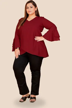 Curvy Lane Plus Size Bell Sleeves Regular Top