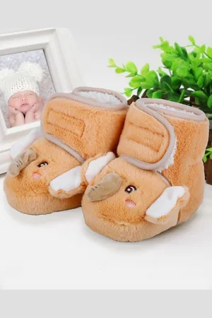 Baby Moo Infants Self Design Pure Wool Anti-Slip Booties