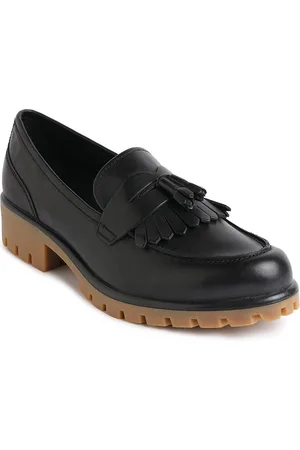 Ecco Women Modtray Black Leather Regular Loafers
