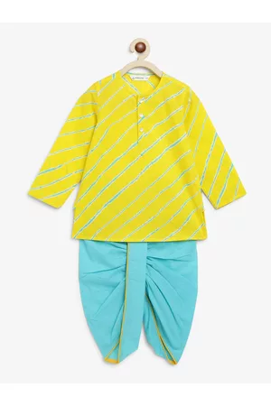 Campana Boys Leheriya Printed Pure Cotton Kurta with Dhoti Pants