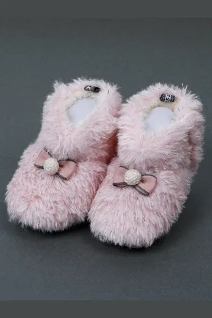 Baby Moo Infant Girls Anti-Slip Pure Wool Booties