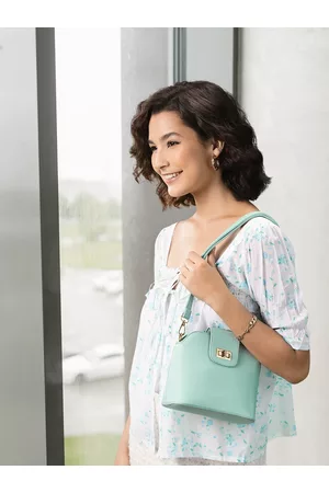 Lino Perros Women Sea Green Solid Sling Bag