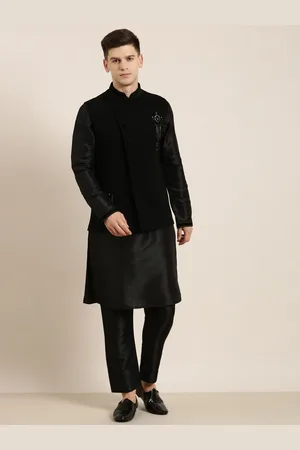 TheEthnic.Co Mandarin Collar Regular Kurta & Pyjama With Nehru Jacket