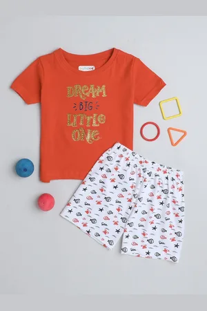 BUMZEE Boys Printed Pure Cotton T-shirt With Shorts
