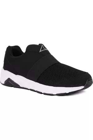 Bata Boys Black Woven Design Slip-On Sneakers