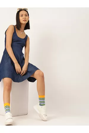 Kook N Keech Denim Cotton A-Line Dress