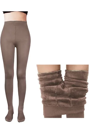 AlexVyan High Rise Slim Fleece Fur Stretchable Winter Stockings