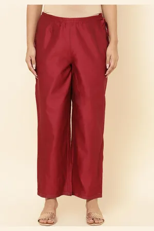 Fabindia Women Plain Mid-Rise Parallel Trousers