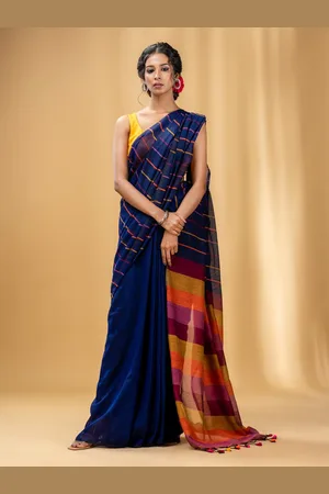 Charukriti Striped Pure Cotton Saree