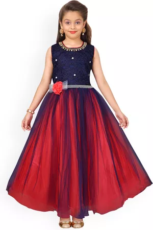 Aarika Girls Red Embellished Maxi Dress