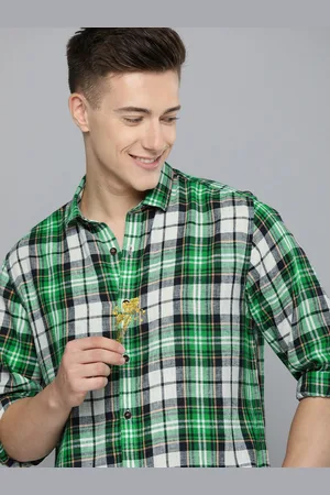Mast & Harbour Men Lyocell Linen Checked Casual Shirt