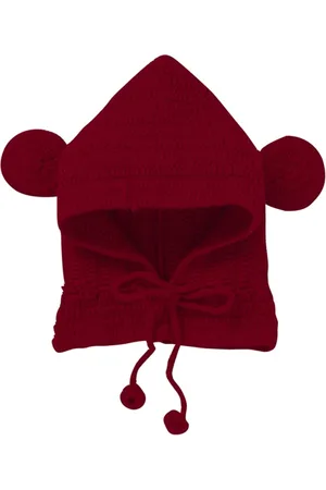 CHUTPUT Kids Red Self Design Woolen Beanie