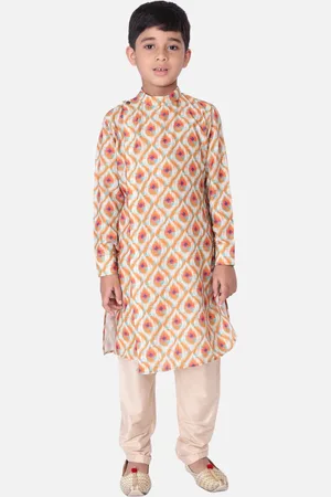 TABARD Boys Orange Geometric Printed Kurta