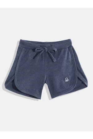 Benetton Girls Mid-Rise Brand Logo Detail Regular Shorts
